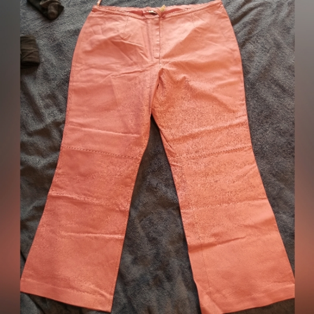 Pastel Pink Leather Pants